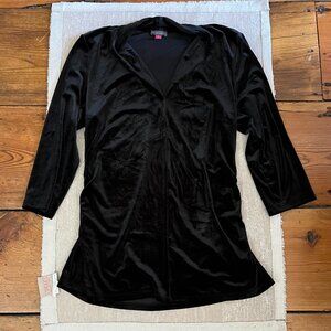 Vince Camuto Black Velvet Tunic Top Dress XL Long Sleeve